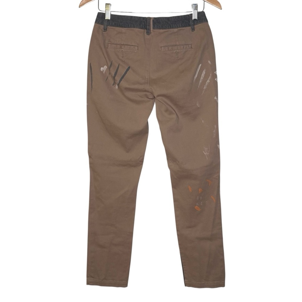 Anthropologie Pilcro Hyphen Patchwork Painted Chinos Size 25 Cotton Blend - Picture 7 of 16